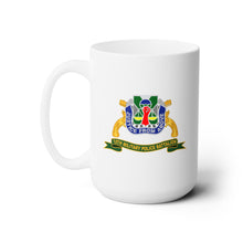 Load image into Gallery viewer, White Mug 15oz -Army - 10th Military Police Battalion w Br - Ribbon
