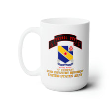 Load image into Gallery viewer, White Ceramic Mug 15oz - Army - C Co 52nd Infantry - Patrol Dog (Highlight) - Ready Rifles

