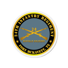 Load image into Gallery viewer, Die-Cut Magnets - 24th Infantry Regiment - Fort Sill, OK - Buffalo Soldiers w Inf Branch
