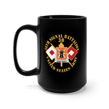 Load image into Gallery viewer, Black Mug 15oz - Army - 38th Signal Battalion - DUI - US Army w BN Number - Sig Br X 300
