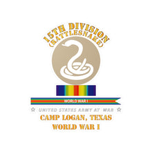 Load image into Gallery viewer, Kiss-Cut Vinyl Decals - Army - 15th Division - Rattlesnake - Camp Logan Tx - WWI
