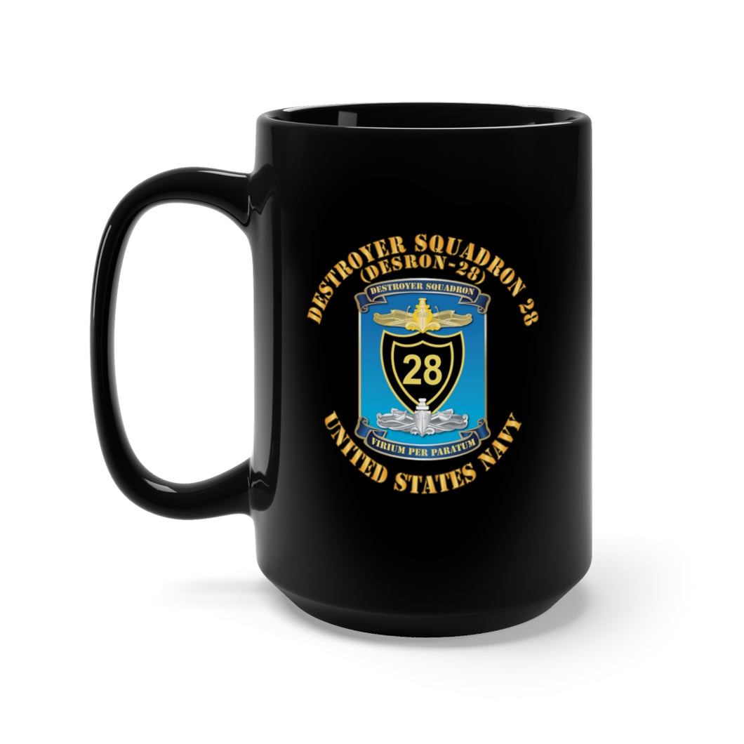 Black Mug 15oz - Navy - Destroyer Squadron 28 (DESRON-28) X 300