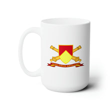 Load image into Gallery viewer, White Ceramic Mug 15oz - Army - 36th Field Artillery w Br - Ribbon
