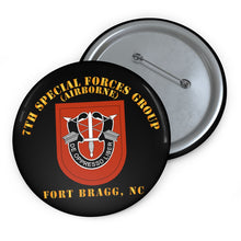 Load image into Gallery viewer, Custom Pin Buttons - 7th Special Forces Group w Flash - FBNC
