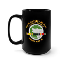 Load image into Gallery viewer, Black Mug 15oz - 104th Infantry Division - Europe - WWII - European Theater Ribbon X 300
