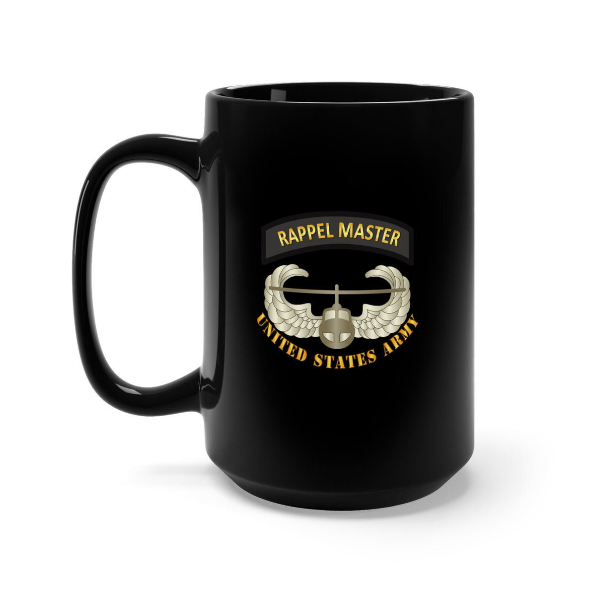 Black Mug 15oz - Army - Rappel Master Tab w Air Assault Badge - US Arm ...