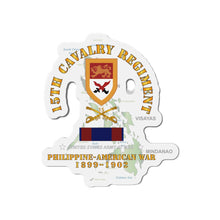 Load image into Gallery viewer, Die-Cut Magnets - Army - 15th Cavalry Regiment - Phil AMerican War w PHIL WAR SVC
