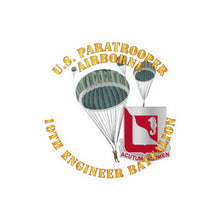 Load image into Gallery viewer, Kiss-Cut Vinyl Decals - Army - US Paratrooper - 19th Engineer Battalion
