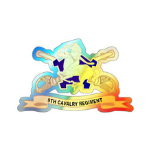 Load image into Gallery viewer, Holographic Die-cut Stickers - 9th Cavalry Regiment w Br - Ribbon
