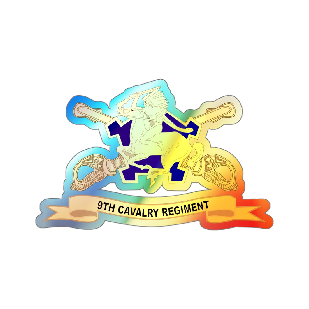 Holographic Die-cut Stickers - 9th Cavalry Regiment w Br - Ribbon