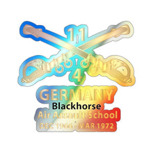 Load image into Gallery viewer, Holographic Die-cut Stickers - Helicopter Troop - 4th Squadron - 11th ACR - Branch - Germany - BlkHorse AAslt School X 300

