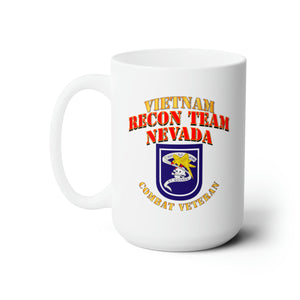 White Ceramic Mug 15oz - RECON TEAM -  Recon Team Nevada - Vietnam - Cbt Vet V1