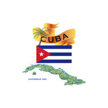 Load image into Gallery viewer, Kiss-Cut Vinyl Decals - Cuba - Cuba with Palm and Map Green X 300
