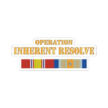 Load image into Gallery viewer, Kiss - Cut Stickers - Army -  Opn Inherent Resolve (OIR) SVC Bar  w Txt X 300
