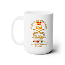 Load image into Gallery viewer, White Ceramic Mug 15oz - Army - Cold War Vet - 15th Cavalry Recon Squadron E-W Germany w COLD SVC
