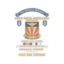Load image into Gallery viewer, Kiss-Cut Stickers - 8th Infantry Division Scroll - 56th Field Artillery Battalion, Schwabach, Germany - Cold War Ve
