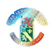 Load image into Gallery viewer, Holographic Die-cut Stickers - COA - 63rd Armor w Txt X 300
