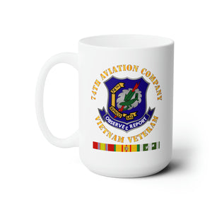 White Ceramic Mug 15oz - Army - 74th Aviation Company - Vietnam Veteran