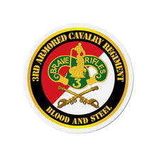 Load image into Gallery viewer, Die-Cut Magnets - 3rd Armored Cavalry Regiment DUI - Red White - Blood and Steel
