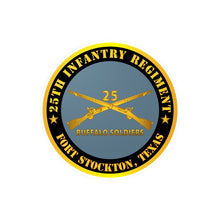 Load image into Gallery viewer, Kiss-Cut Vinyl Decals - Army - 25th Infantry Regiment - Fort Stockton, TX - Buffalo Soldiers w Inf Branch X 300

