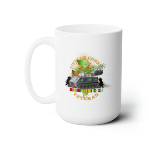 White Ceramic Mug 15oz - Army - Vietnam Combat Vet -  w APCs- Ambush