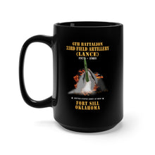 Load image into Gallery viewer, Black Mug 15oz - Field Artillery - 6th Bn, 33rd Field Artillery, Ft Sill, OK LANCE Firing - 1975-1981 X 300
