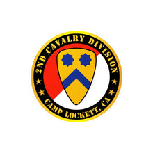 Load image into Gallery viewer, Kiss-Cut Vinyl Decals - Army - 2nd Cavalry Division - Camp Lockett, CA
