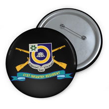Load image into Gallery viewer, Custom Pin Buttons - 41st Infantry Regiment w Br - Ribbon X 300

