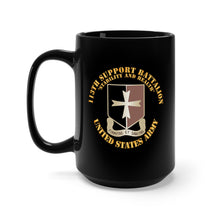 Load image into Gallery viewer, Black Mug 15oz - Army - 113th Support Battalion - Stability and Health X 300

