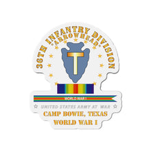 Load image into Gallery viewer, Die-Cut Magnets - Army - 36th Infantry Division - Arrowhead - Camp Bowie TX  w SVC WWI
