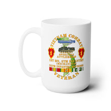 Load image into Gallery viewer, White Ceramic Mug 15oz - Army - Vietnam Combat Vet w 1st Bn 5th Inf - 25th Inf Div - Operation Attleboro w VN SVC
