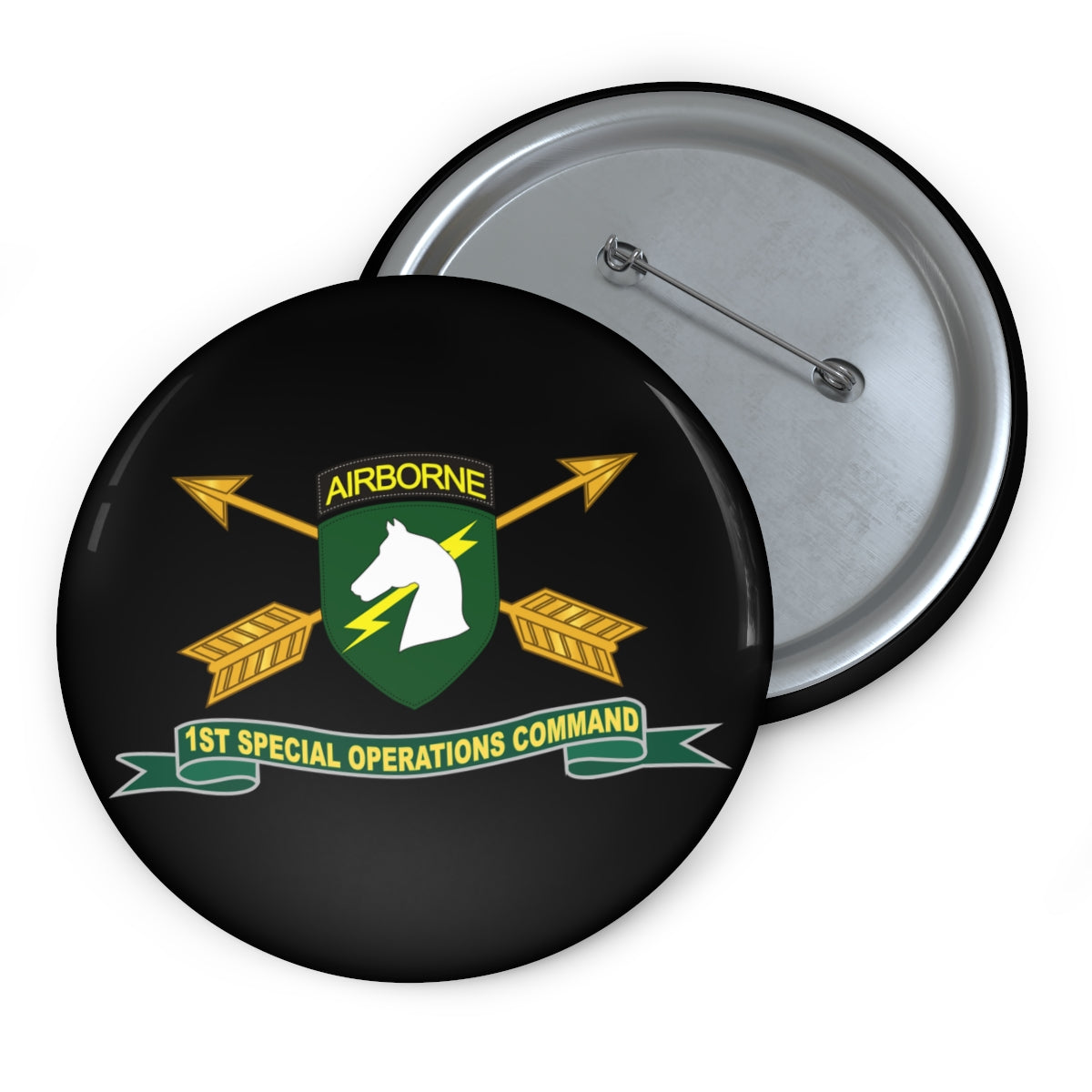 Custom Pin Buttons - 1st Special Operations Command (SOCOM) - SSI w Br ...
