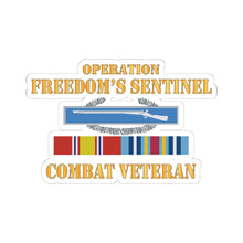 Load image into Gallery viewer, Kiss - Cut Stickers - Army -  Operation Freedoms Sentinel (OFS) SVC Bar  w CIB - Combat Veteran X 300
