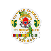Load image into Gallery viewer, Die-Cut Magnets - Army - Vietnam Cbt Vet - 18th MP Bde DUI - SSI w VN SVC
