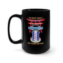 Load image into Gallery viewer, Black Mug 15oz - Army - 187th Infantry Regiment - Torii, Rakkasans, Let Valor Not Fail, English, Latin w CIB X 300
