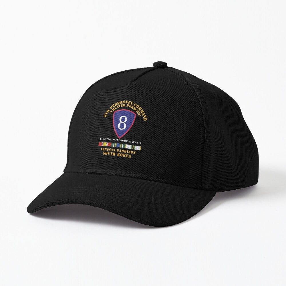 Baseball Cap - SSI - 8th Personnel Command - Theater Perscom - Youngsan w NDSM COLD KOREA SVC X 300 - Film to Garment (FTG)