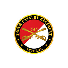 Load image into Gallery viewer, Kiss-Cut Vinyl Decals - Army - 240th Cavalry Regiment - Branch Veteran - Red - White X 300

