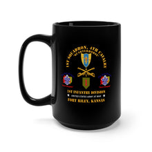 Load image into Gallery viewer, Black Mug 15oz - Army - 1st Squadron, 4th Cavalry - 1st Inf Div - Devil Bde - Ft Riley, KS X 300
