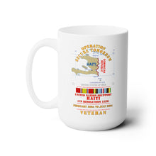 Load image into Gallery viewer, White Ceramic Mug 15oz - Operation Secure Tomorrow  -  Haiti - 2004 w Map w AFEM X 300
