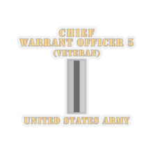 Load image into Gallery viewer, Kiss-Cut Stickers - Army - Chief Warrant Officer 5 - CW05 - Veteran - Flat - X 300

