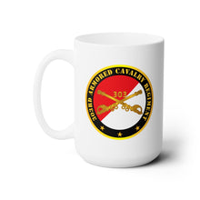 Load image into Gallery viewer, White Ceramic Mug 15oz - Army - 303rd Armored Cavalry Regiment - Red - White X 300
