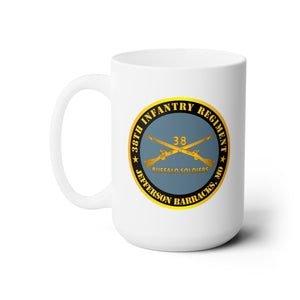 White Ceramic Mug 15oz - Army - 38th Infantry Regiment - Buffalo Soldiers - Jefferson Barracks, MO w Inf Branch