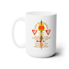 Load image into Gallery viewer, White Ceramic Mug 15oz - Army - Cold War Vet - 2nd Missile Bn, 333rd Artillery 46th Artillery Group - Germany - Firing Missile  w COLD SVC
