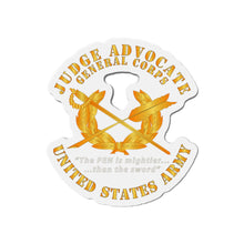 Load image into Gallery viewer, Die-Cut Magnets - Judge Advocate General Corps - Pen is Mighter X 300
