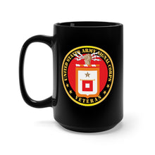 Load image into Gallery viewer, Black Mug 15oz - Army - US Army Signal Corps Veteran w Signal COA X 300
