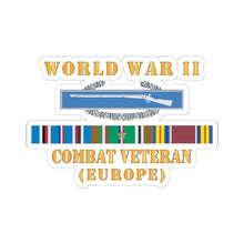 Load image into Gallery viewer, Kiss - Cut Stickers - Army -  World War II SVC Bar  w CIB - Combat Veteran - Europe X 300
