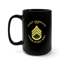 Load image into Gallery viewer, Black Mug 15oz - Army - Staff Sergeant - SSG - Flat X 300
