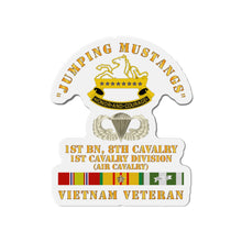 Load image into Gallery viewer, Die-Cut Magnets - Army - Jumping Mustangs w DUI - ABN Basic - 1st Bn 8th Cav w VN SVC
