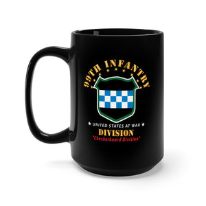 Black Mug 15oz - 99th Infantry Division - Checkerboard Division X 300