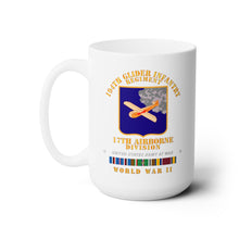 Load image into Gallery viewer, White Ceramic Mug 15oz - Army  - 194th Glider Infantry Regiment - WWII w EUR SVC
